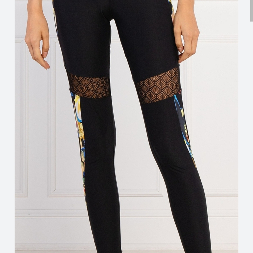 Black and Multicolor Women's Leggings